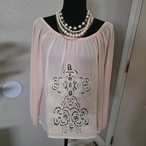 Women's YOUNG LOS ANGELES Blouse Pink/White Size M